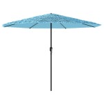 vidaXL Umbrelă soare de grădină stâlp din oțel, albastru 388x388x248cm vidaXL Umbrelă soare de grădină stâlp din oțel, albastru 388x388x248cm
