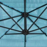 vidaXL Umbrelă soare de grădină stâlp din oțel, albastru 388x388x248cm vidaXL Umbrelă soare de grădină stâlp din oțel, albastru 388x388x248cm