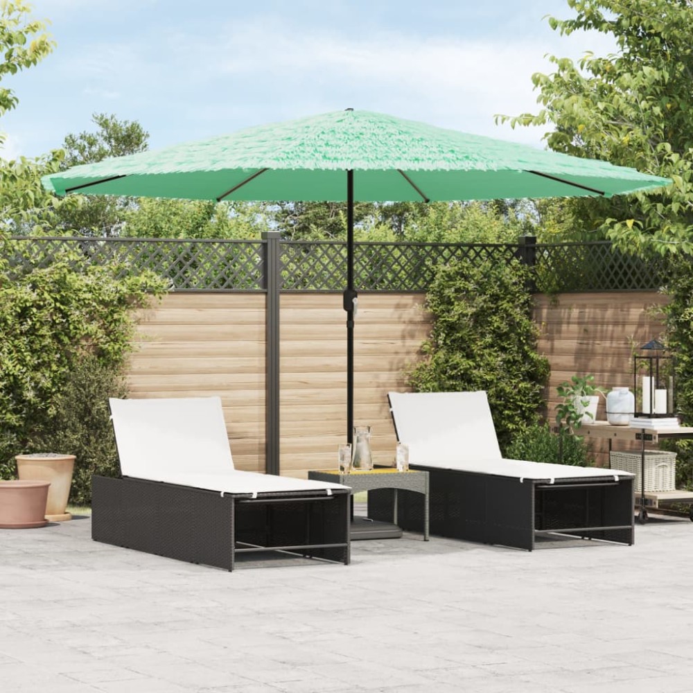 vidaXL Umbrelă soare de grădină stâlp din lemn verde 388x388x248 cm