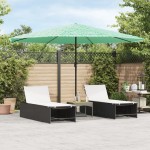 vidaXL Umbrelă soare de grădină stâlp din lemn verde 388x388x248 cm vidaXL Umbrelă soare de grădină stâlp din lemn verde 388x388x248 cm