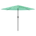 vidaXL Umbrelă soare de grădină stâlp din lemn verde 388x388x248 cm vidaXL Umbrelă soare de grădină stâlp din lemn verde 388x388x248 cm