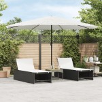 vidaXL Umbrelă soare de grădină stâlp din oțel, alb 388x388x248 cm vidaXL Umbrelă soare de grădină stâlp din oțel, alb 388x388x248 cm