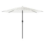 vidaXL Umbrelă soare de grădină stâlp din oțel, alb 388x388x248 cm vidaXL Umbrelă soare de grădină stâlp din oțel, alb 388x388x248 cm