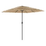 vidaXL Umbrelă soare de grădină cu stâlp din oțel, maro 248x248x248 cm