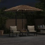 vidaXL Umbrelă soare de grădină cu stâlp din oțel, maro 248x248x248 cm