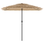 vidaXL Umbrelă soare de grădină cu stâlp din oțel, maro 248x248x248 cm