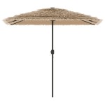 vidaXL Umbrelă soare de grădină cu stâlp din oțel, maro 248x248x248 cm