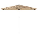 vidaXL Umbrelă soare de grădină cu stâlp din oțel, maro 288x288x225 cm vidaXL Umbrelă soare de grădină cu stâlp din oțel, maro 288x288x225 cm