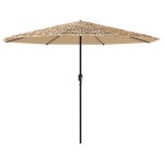 vidaXL Umbrelă soare de grădină cu stâlp din oțel, maro 324x324x247 cm vidaXL Umbrelă soare de grădină cu stâlp din oțel, maro 324x324x247 cm