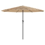 vidaXL Umbrelă soare de grădină cu stâlp din oțel, maro 324x324x247 cm vidaXL Umbrelă soare de grădină cu stâlp din oțel, maro 324x324x247 cm
