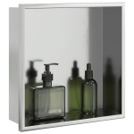 vidaXL Nișă de duș, argintiu periat, 32x32x9 cm, oțel inoxidabil vidaXL Nișă de duș, argintiu periat, 32x32x9 cm, oțel inoxidabil