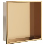 vidaXL Nișă de duș, auriu periat, 32x32x9 cm, oțel inoxidabil vidaXL Nișă de duș, auriu periat, 32x32x9 cm, oțel inoxidabil