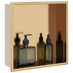 vidaXL Nișă de duș, auriu periat, 32x32x9 cm, oțel inoxidabil vidaXL Nișă de duș, auriu periat, 32x32x9 cm, oțel inoxidabil