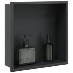 vidaXL Nișă de duș, negru mat, 32x32x9 cm, oțel inoxidabil vidaXL Nișă de duș, negru mat, 32x32x9 cm, oțel inoxidabil