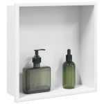 vidaXL Nișă de duș, alb mat, 32x32x9 cm, oțel inoxidabil vidaXL Nișă de duș, alb mat, 32x32x9 cm, oțel inoxidabil