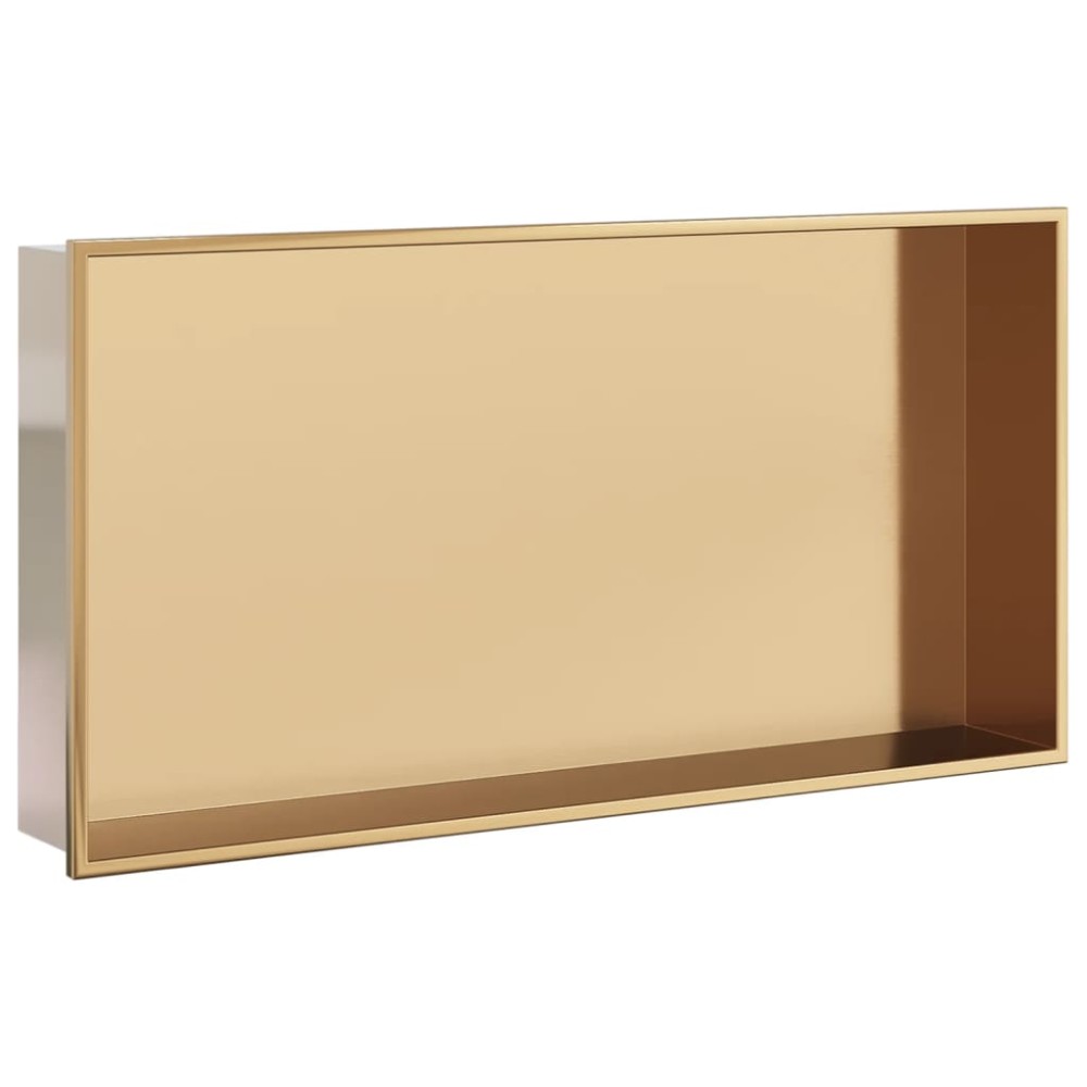 vidaXL Nișă de duș, auriu periat, 62x32x9 cm, oțel inoxidabil