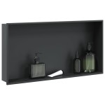 vidaXL Nișă de duș, negru mat, 62x32x9 cm, oțel inoxidabil vidaXL Nișă de duș, negru mat, 62x32x9 cm, oțel inoxidabil