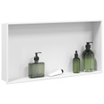 vidaXL Nișă de duș, alb mat, 62x32x9 cm, oțel inoxidabil vidaXL Nișă de duș, alb mat, 62x32x9 cm, oțel inoxidabil