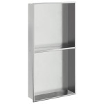 vidaXL Nișă de duș, argintiu periat, 32x62x9 cm, oțel inoxidabil vidaXL Nișă de duș, argintiu periat, 32x62x9 cm, oțel inoxidabil