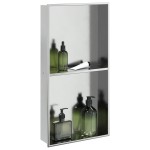 vidaXL Nișă de duș, argintiu periat, 32x62x9 cm, oțel inoxidabil vidaXL Nișă de duș, argintiu periat, 32x62x9 cm, oțel inoxidabil