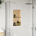vidaXL Nișă de duș, auriu periat, 32x62x9 cm, oțel inoxidabil vidaXL Nișă de duș, auriu periat, 32x62x9 cm, oțel inoxidabil