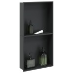 vidaXL Nișă de duș, negru mat, 32x62x9 cm, oțel inoxidabil vidaXL Nișă de duș, negru mat, 32x62x9 cm, oțel inoxidabil