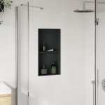 vidaXL Nișă de duș, negru mat, 32x62x9 cm, oțel inoxidabil vidaXL Nișă de duș, negru mat, 32x62x9 cm, oțel inoxidabil
