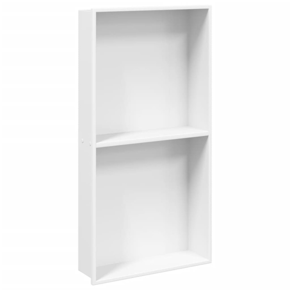 vidaXL Nișă de duș, alb mat, 32x62x9 cm, oțel inoxidabil