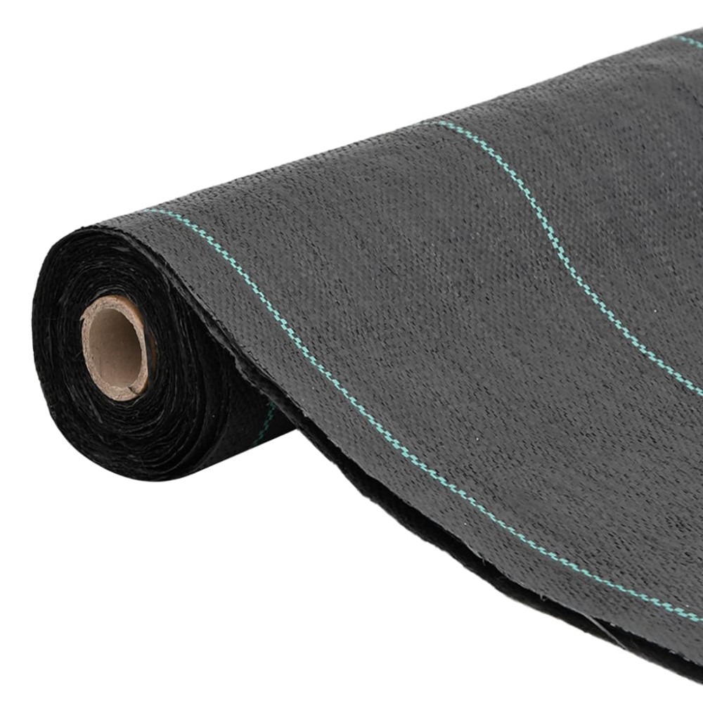 vidaXL Membrană antiburuieni, negru, 1,5x200 m, PP