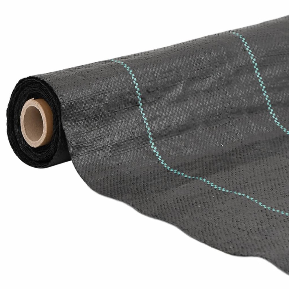 vidaXL Membrană antiburuieni, negru, 2x50 m, PP