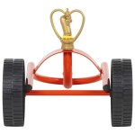 vidaXL Sanie stropitoare cu roți, cap rotativ, roșu, oțel vidaXL Sanie stropitoare cu roți, cap rotativ, roșu, oțel