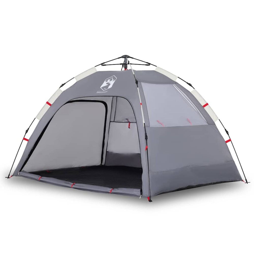 vidaXL Cort camping 2 persoane gri impermeabil setare rapidă