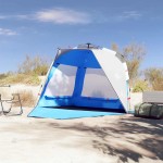 vidaXL Cort camping 3 persoane albastru azur impermeabil setare rapidă vidaXL Cort camping 3 persoane albastru azur impermeabil setare rapidă