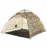 vidaXL Cort de pescuit pentru 4 persoane, camuflaj, setare rapidă