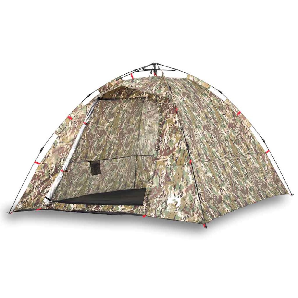 vidaXL Cort de pescuit pentru 4 persoane, camuflaj, setare rapidă