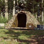 vidaXL Cort de pescuit pentru 4 persoane, camuflaj, setare rapidă