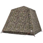 vidaXL Cort de pescuit pentru 4 persoane, camuflaj, setare rapidă