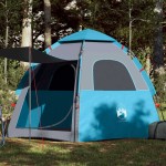 vidaXL Cort de camping cabană 4 persoane albastru cu eliberare rapidă vidaXL Cort de camping cabană 4 persoane albastru cu eliberare rapidă