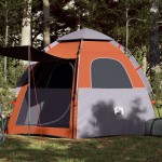 vidaXL Cort camping cabană 4 persoane gri/portocaliu setare rapidă vidaXL Cort camping cabană 4 persoane gri/portocaliu setare rapidă