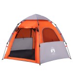 vidaXL Cort camping cabană 4 persoane gri/portocaliu setare rapidă vidaXL Cort camping cabană 4 persoane gri/portocaliu setare rapidă