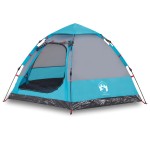 vidaXL Cort de camping cabană 4 persoane albastru cu eliberare rapidă vidaXL Cort de camping cabană 4 persoane albastru cu eliberare rapidă