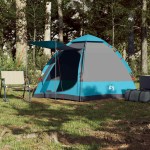 vidaXL Cort de camping cabană 4 persoane albastru cu eliberare rapidă vidaXL Cort de camping cabană 4 persoane albastru cu eliberare rapidă