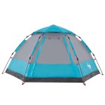 vidaXL Cort de camping cabană 4 persoane albastru cu eliberare rapidă vidaXL Cort de camping cabană 4 persoane albastru cu eliberare rapidă