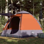 vidaXL Cort camping cabană 4 persoane gri/portocaliu setare rapidă vidaXL Cort camping cabană 4 persoane gri/portocaliu setare rapidă
