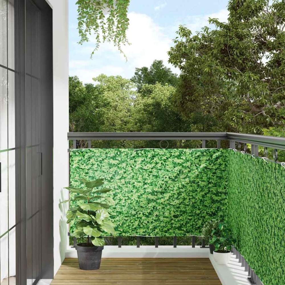 vidaXL Paravan de balcon cu aspect de plantă, verde, 700x90 cm, PVC