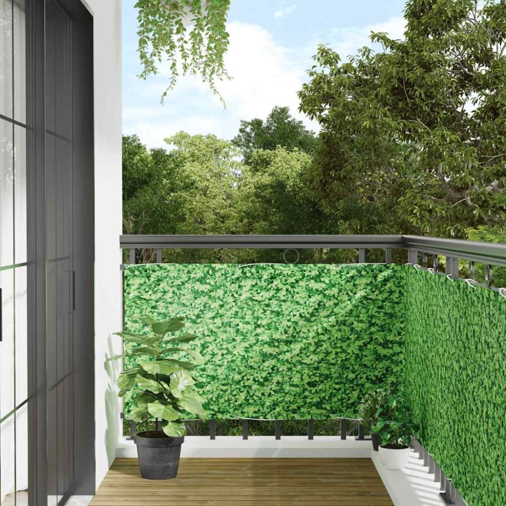 vidaXL Paravan de balcon cu aspect de plantă, verde, 600x120 cm, PVC