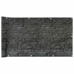 vidaXL Paravan de balcon cu aspect de piatră, gri, 400x120 cm PVC