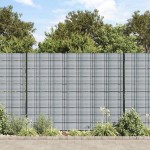 vidaXL Paravane de grădină, 10 buc., gri, 252,5x19 cm, PVC vidaXL Paravane de grădină, 10 buc., gri, 252,5x19 cm, PVC