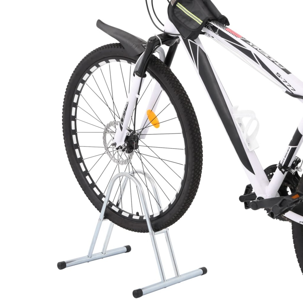 vidaXL Suport 1 bicicletă de podea de sine stătător, oțel galvanizat