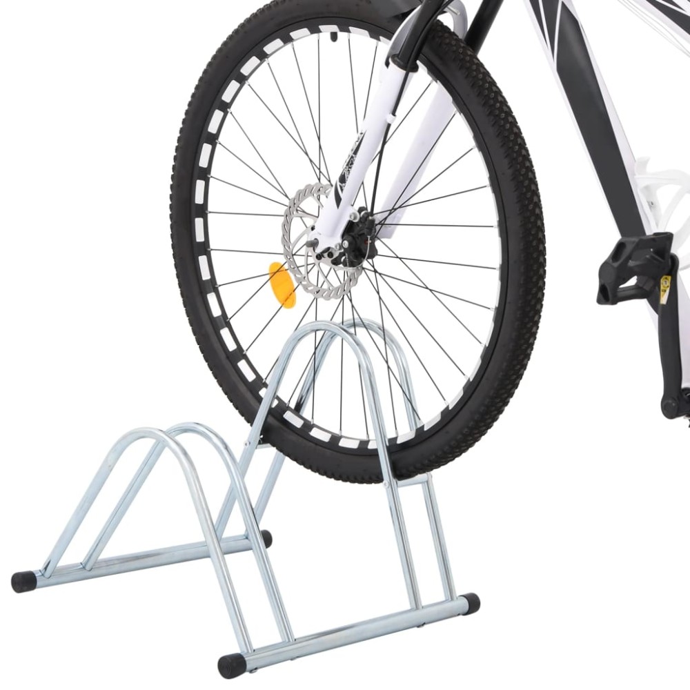 vidaXL Suport pentru 2 biciclete de sine stătător, oțel galvanizat